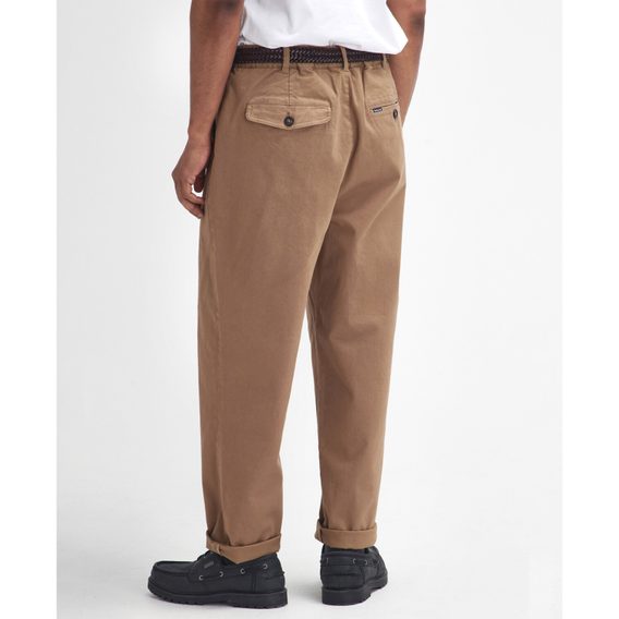 Barbour Washed Stretch Relaxed Trousers — Stone
