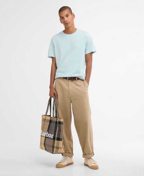 Barbour Cotton Linen Relaxed Trousers — Washed Stone