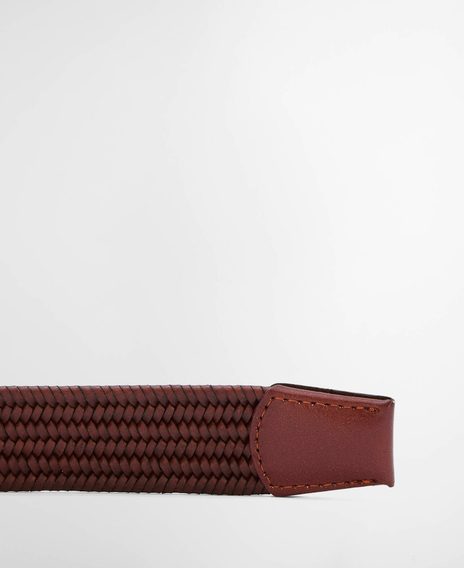 Barbour Stretch Leather Belt — Brown