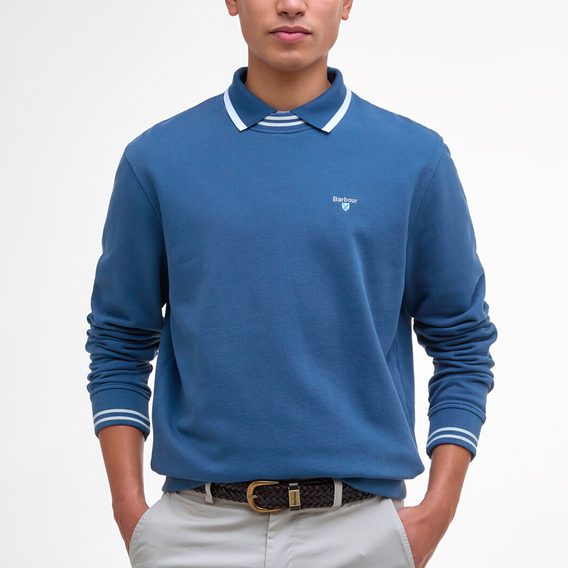 Barbour Rosford Tipped Sweatshirt — Dark Denim
