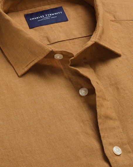 Charles Tyrwhitt Pure Linen Shirt — Gold