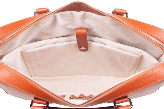 Kožna torba za prijenosno računalo John & Paul – boja konjaka