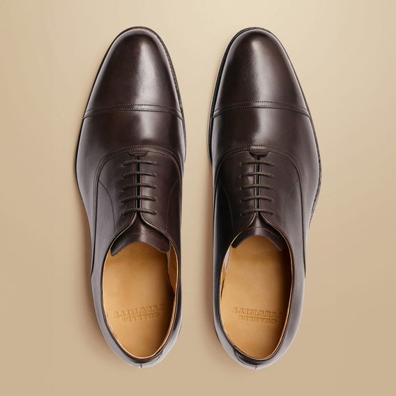 Charles Tyrwhitt Leather Oxford Shoes — Dark Chocolate