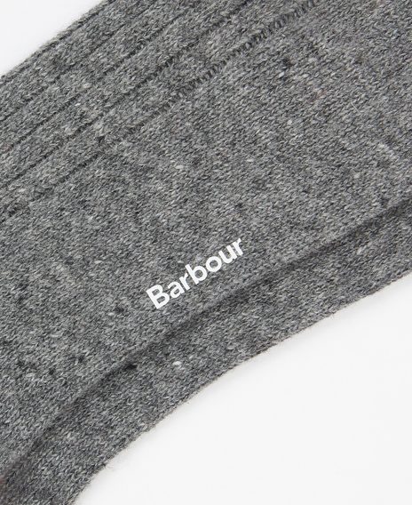 Barbour Houghton Socks — Mid Grey/Red