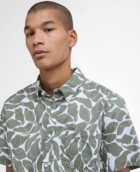 Barbour Spillroad Printed Short-Sleeved Shirt — Light Moss