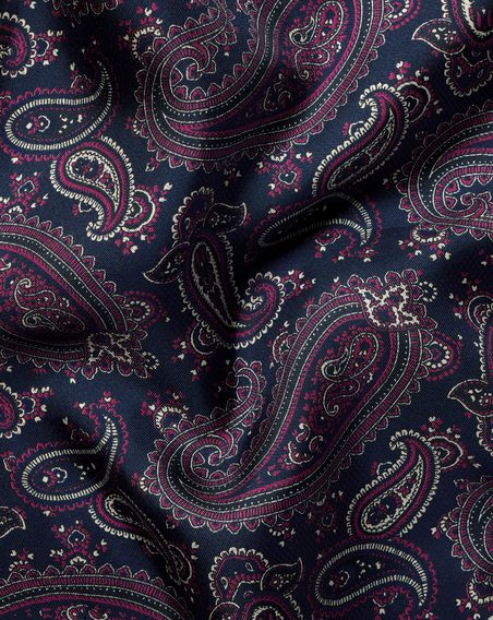 Charles Tyrwhitt Silk Paisley Pocket Square — Ink Blue