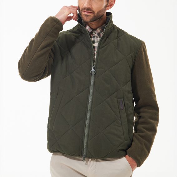Barbour Hybrid Fleece Jacket — Olive