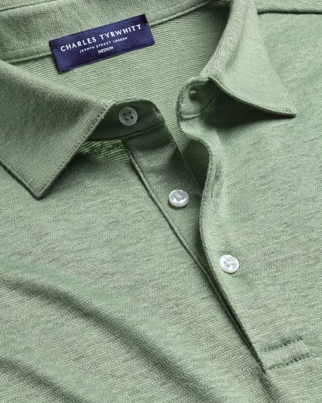 Charles Tyrwhitt Pure Linen Polo — Light Green