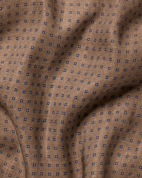 Charles Tyrwhitt Silk Linen Geo Pocket Square — Camel