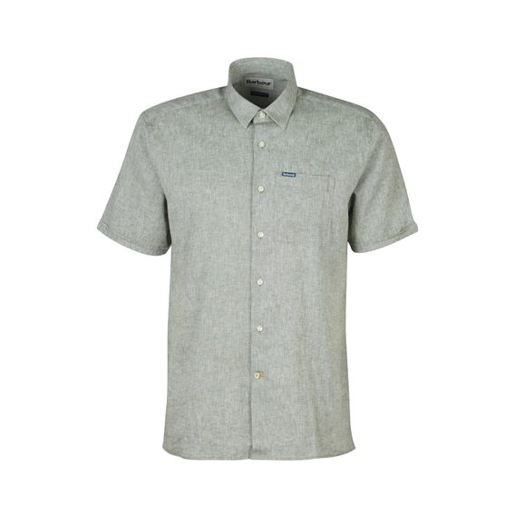 Ljetna košulja od lana i pamuka Barbour Nelson - Bleached Olive