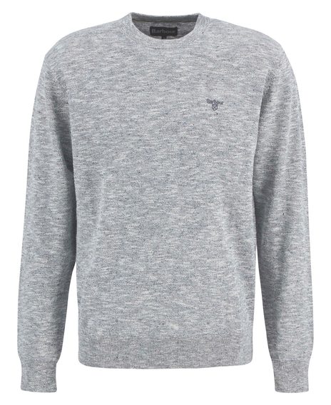 Barbour Flaxby Linen Blend Crew Neck — Navy