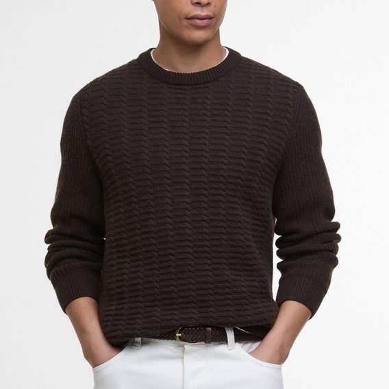 Barbour Cleveland Crew Neck Jumper — Dark Oak