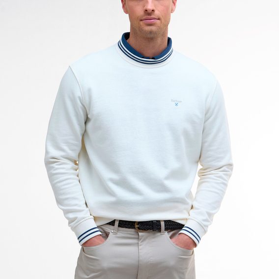 Barbour Rosford Tipped Sweatshirt — Whisper White