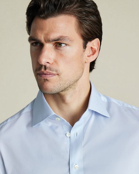 Charles Tyrwhitt Luxury Stripe Shirt — Ice Blue