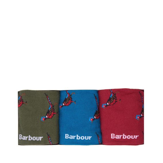 Poklon set čarapa sa fazanima Barbour (zelene, plave, crvene)