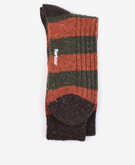 Barbour Houghton Stripe Socks — Burnt Orange