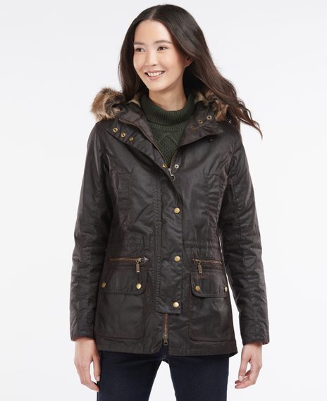 Barbour Kelsall Waxed Cotton Parka Jacket — Rustic