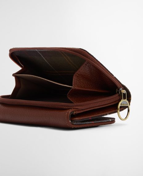 Barbour Rosa Leather French Purse — Brown