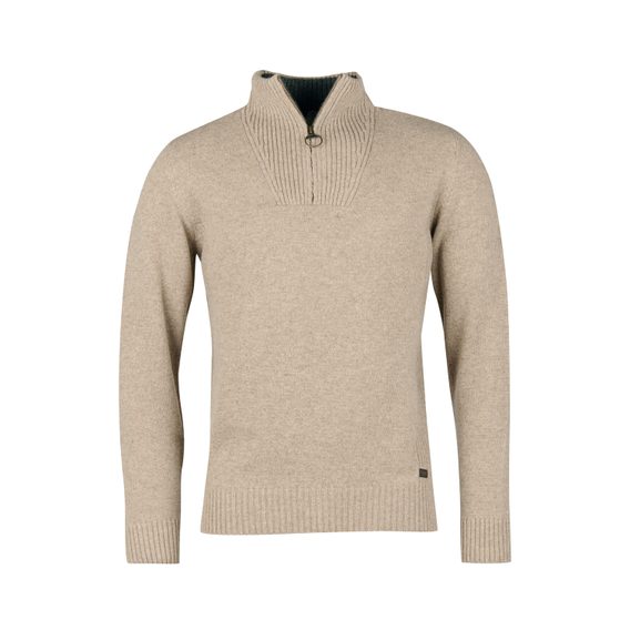 Barbour Nelson Essential Half Zip Sweatshirt — Stone
