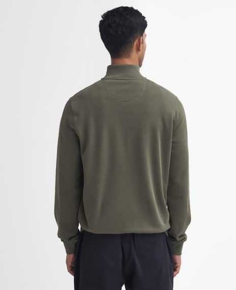 Barbour Beckhill Half Zip Sweatshirt — Mid Olive