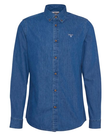 Barbour Denim Crest Tailored Long-Sleeved Shirt — Chambray