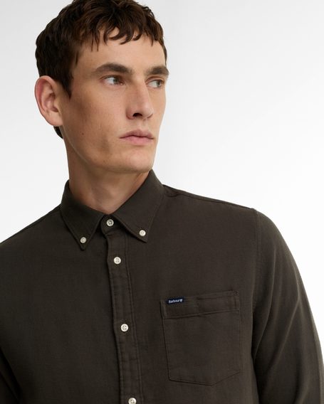 Barbour Buckley Tailored Herringbone Shirt — Sage
