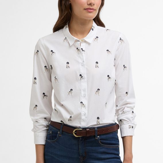 Barbour Brambles Tailored Long-Sleeved Shirt — Dog Print