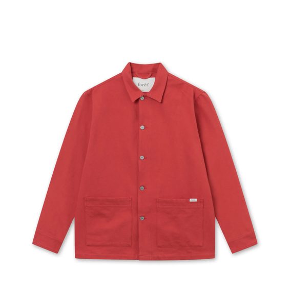 forét Angler Club Overshirt — Agari Red