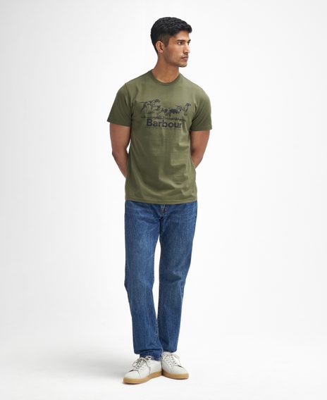 Barbour Field Dog Graphic T-Shirt — Mid Olive