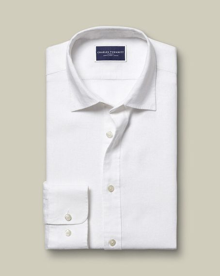 Charles Tyrwhitt Pure Linen Shirt — White