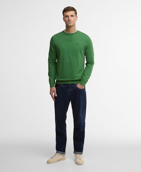 Barbour Washed Tartan Crew Neck Sweatshirt — Washed Green