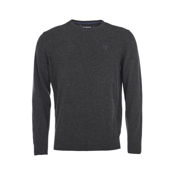 Barbour Essential Lambswool Crew Neck Sweatshirt — Charcoal