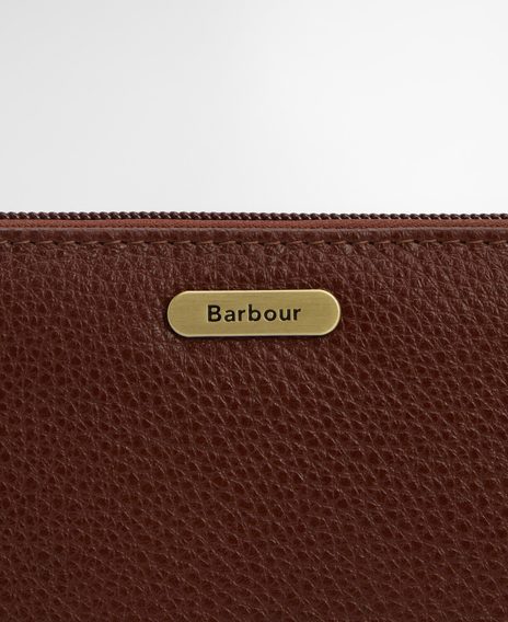 Barbour Birch Leather Matinee Purse — Brown
