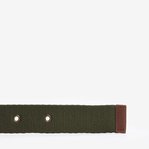 Barbour International Chester Webbed Belt — Military Olive