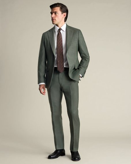 Charles Tyrwhitt Ultimate Performance Sharkskin Suit Jacket — Sage Green