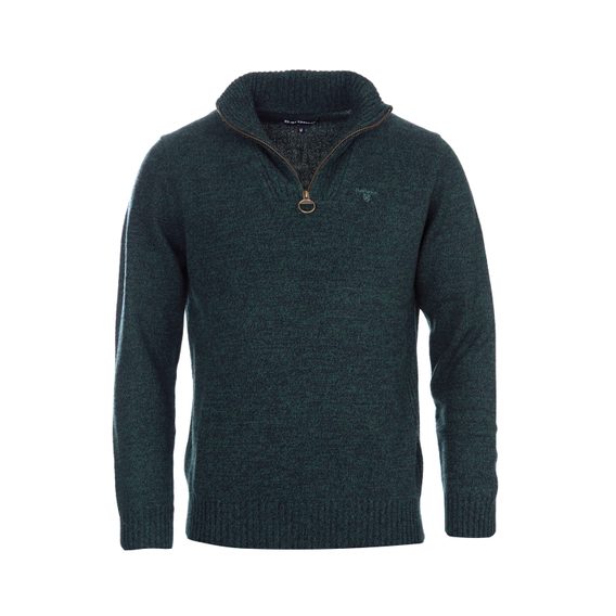 Barbour Essential Lambswool Half Zip Sweater — Seaweed Mix