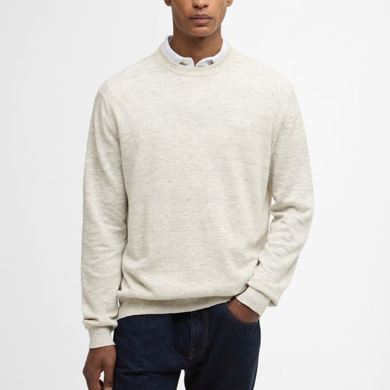 Barbour Flaxby Linen Blend Crew Neck — Neutral
