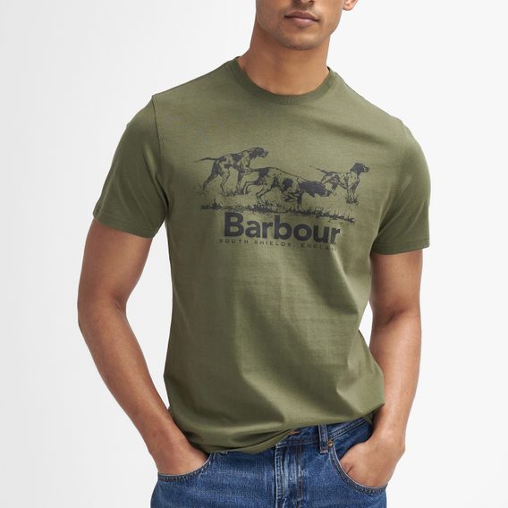 Barbour Field Dog Graphic T-Shirt — Mid Olive