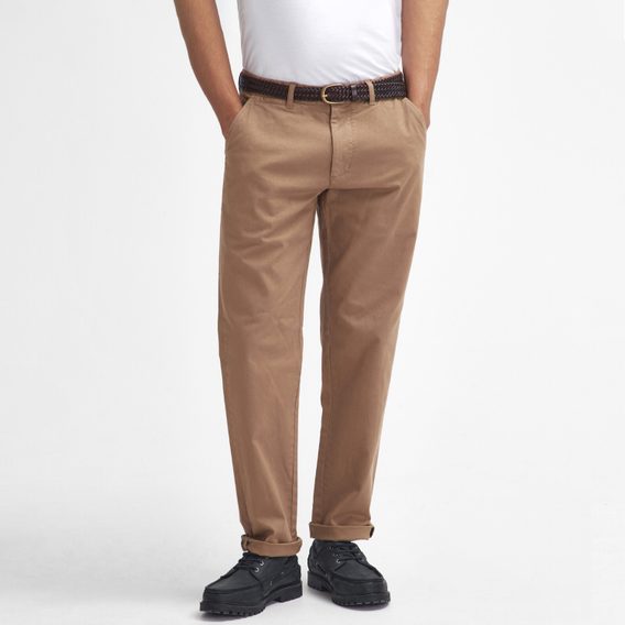 Barbour Washed Stretch Tailored Trousers — Stone