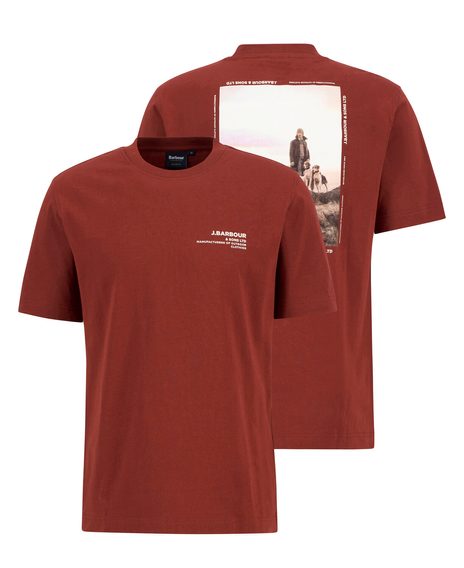 Barbour Parkend Photographic Relaxed T-Shirt — Brick Red