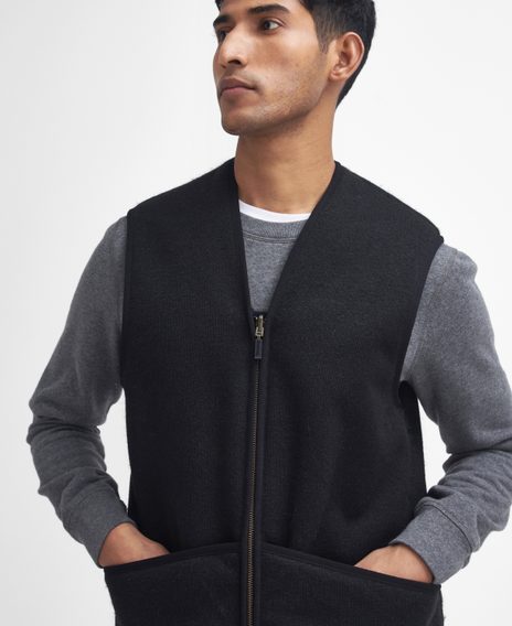 Barbour Warm Pile Zip-In Liner — Black