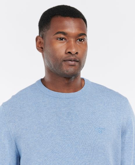 Barbour Pima Cotton Crew Neck Jumper — Dark Chambray