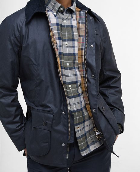 Barbour Ashby Wax Jacket — Navy
