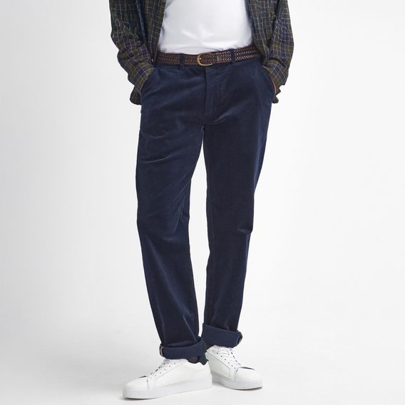 Barbour Stretch Cord Tailored Trousers — Classic Navy