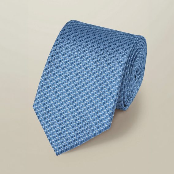 Charles Tyrwhitt Silk Patterned Tie — Light Blue