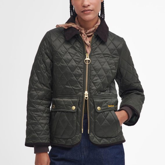 Barbour Beadnell Fitted Quilted Jacket — Sage