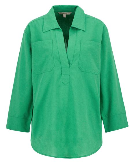 Barbour Cecile Relaxed Tunic Shirt — Kelly Green