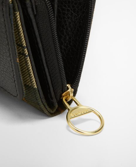 Barbour Rosa Leather French Purse — Black