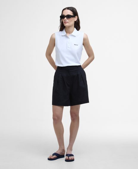 Barbour Bowford Sleeveless Polo Top — White