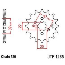 ŘETĚZOVÉ KOLEČKO JT JTF 1265-15 15 ZUBŮ, 520